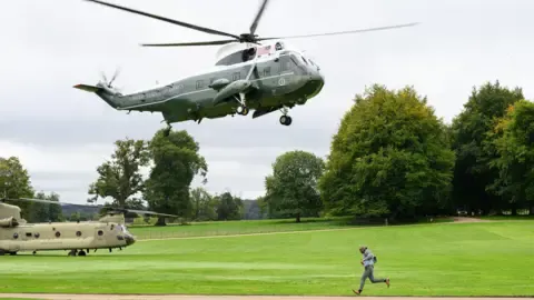 The US President Rerouted and Forced to Swap Helicopters On the Way to Stansted